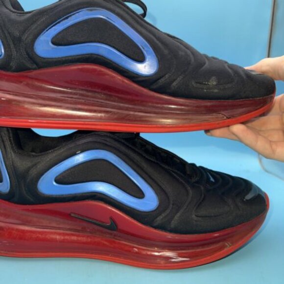 Nike Air Max 720 Black Red Blue Size Men 7 Running Shoe AQ3196-009 Women’s 8.5 - Picture 6 of 12